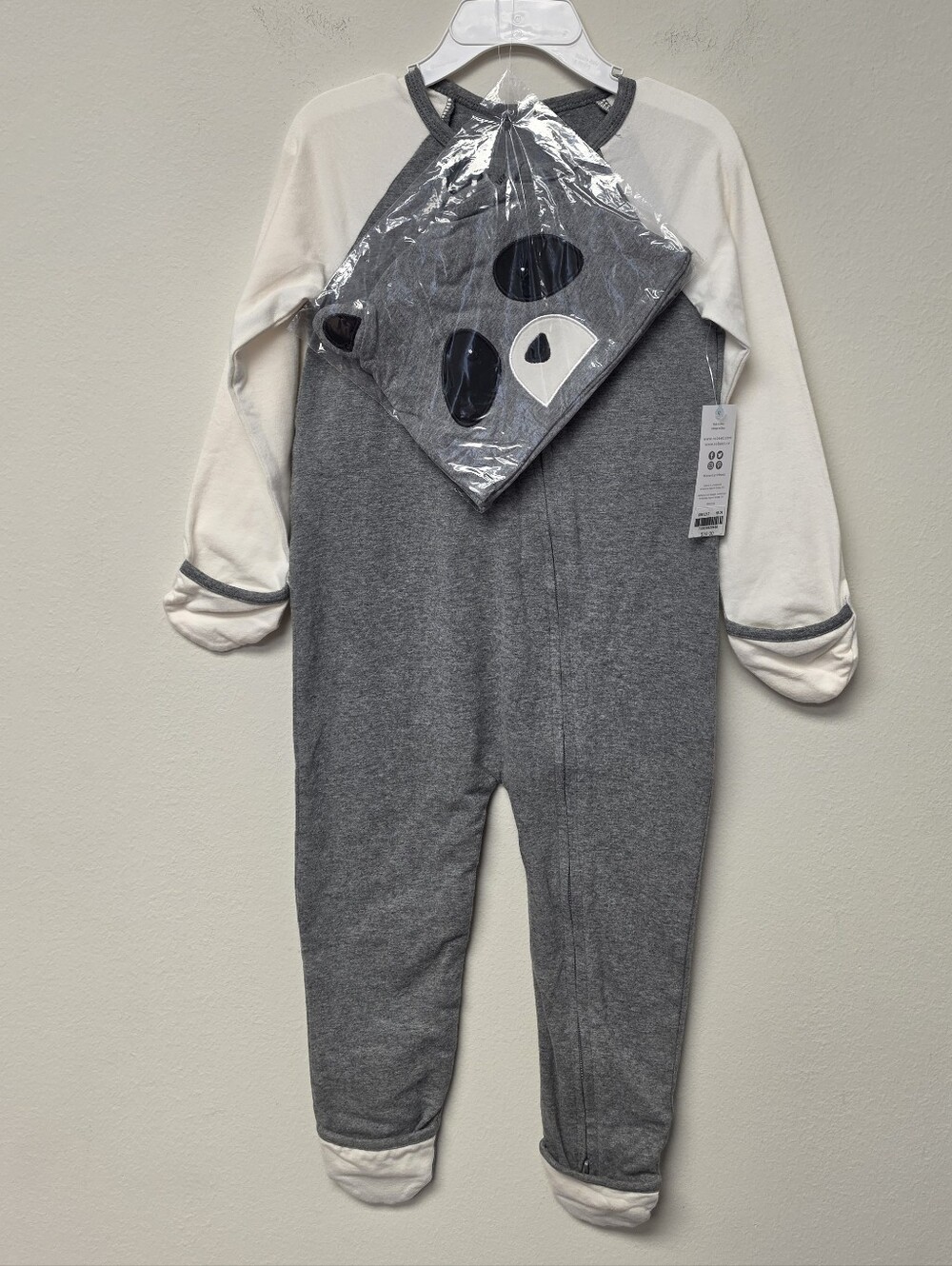 Robeez Racoon One Piece Organic Cotton Black Gray 24 Months